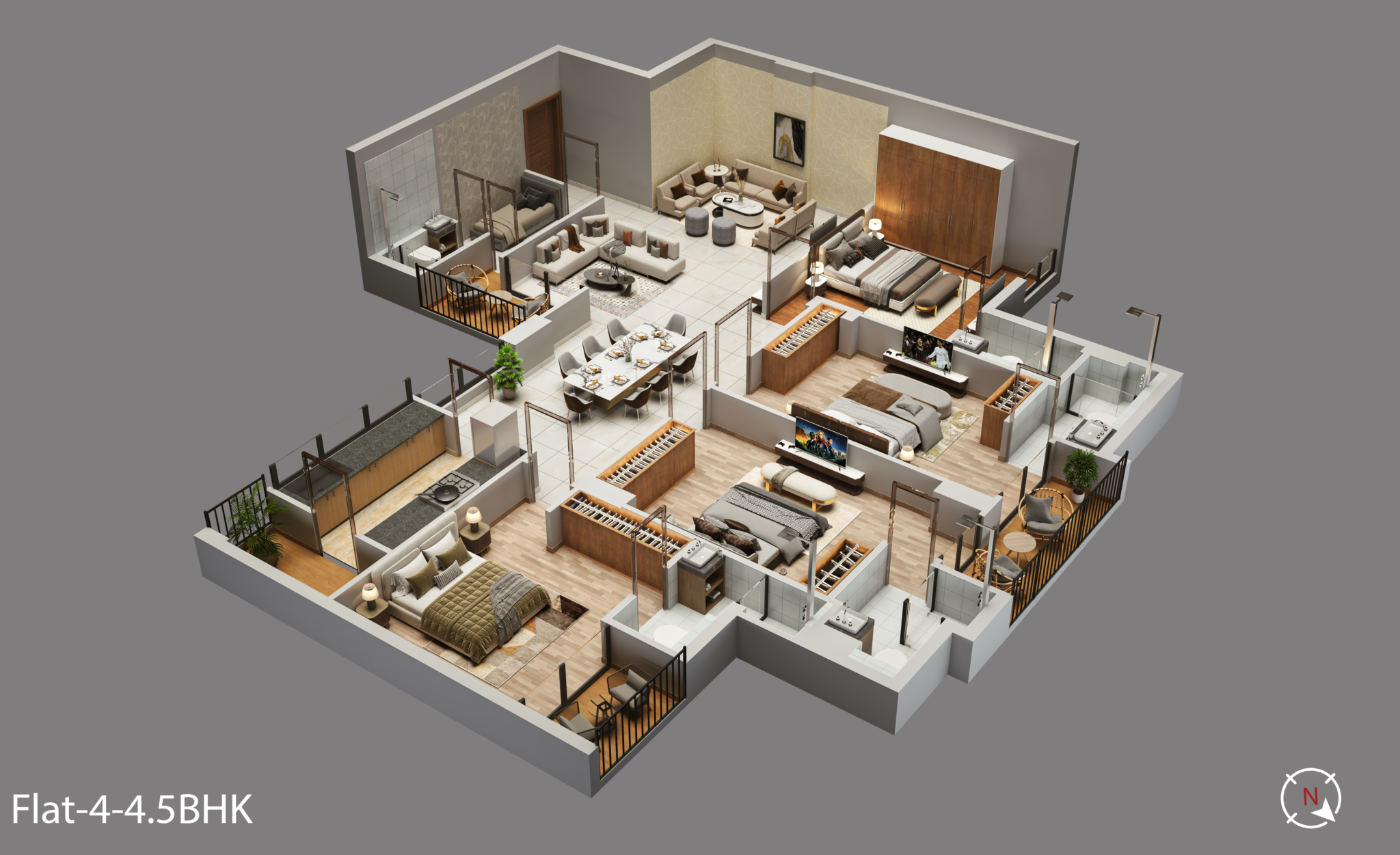 Floor plan - 4-4.5BHK